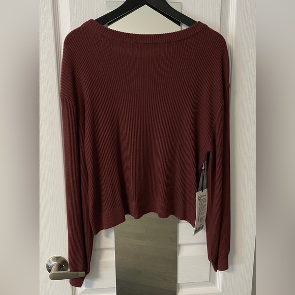 lululemon athletica Tops - Lululemon Smoky red reversible crossover sweater size 8 new